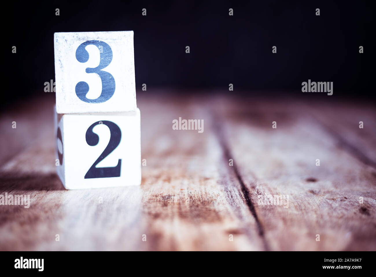 Number 32, thirty two, three and two - date, anniversary, birthday Stock Photo