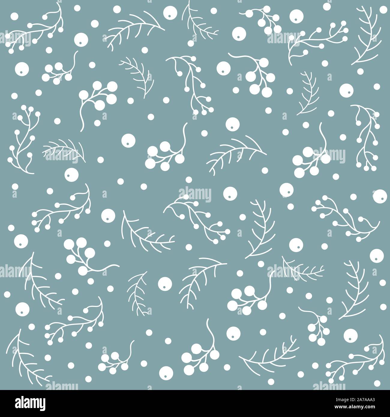 Seamless pattern with berries and spruce branches on a subtle ...