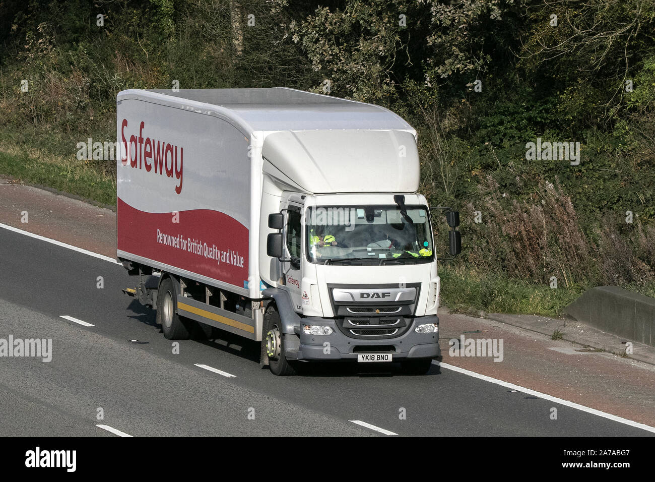 A Safeway supermarket groceries delivery daf truck Stock Photo