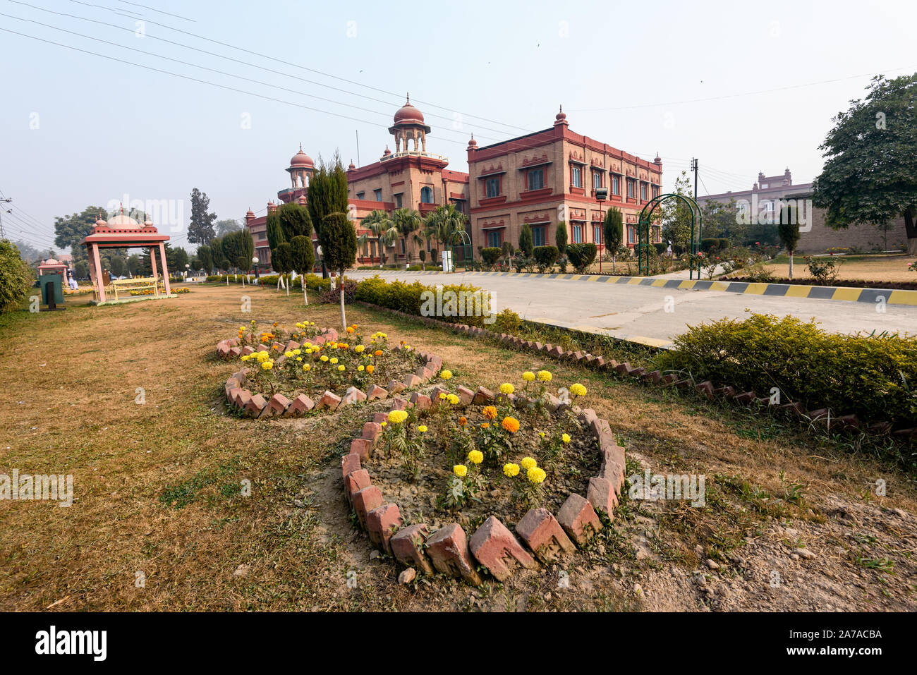 Peshawar museum building was built in a syncretic architectural style consisting of British, Hindu, Buddhist and Mughal Islamic styles. Stock Photo