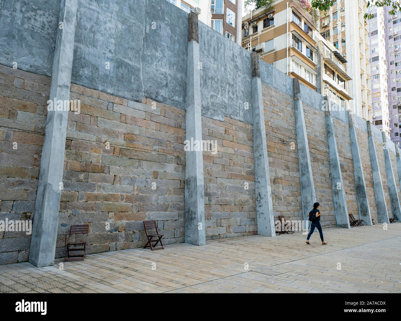 Prison yard at former Victoria Prison now Tai Kwun Centre for Heritage and Arts, formerly Victoria Prison and Central Police Station in Central Distri Stock Photo