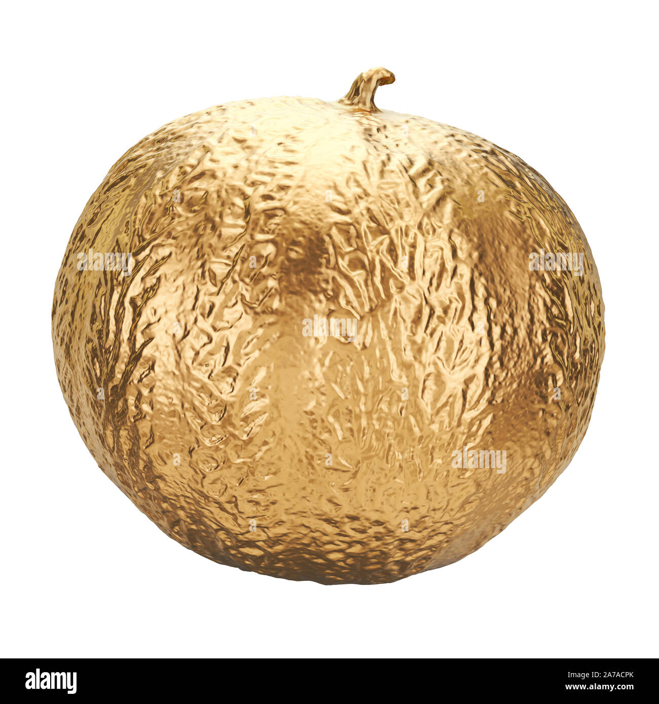 Golden charentais melon, 3d rendering isolated on white background Stock Photo