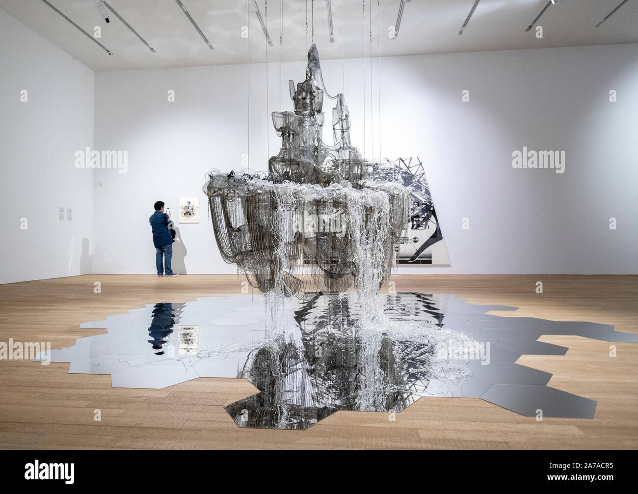 Art installation entitled After Bruno Taut ( Beware the Sweetness of Things) by Lee Bul at JC Contemporary art gallery at Tai Kwun Centre in Hong Kong Stock Photo