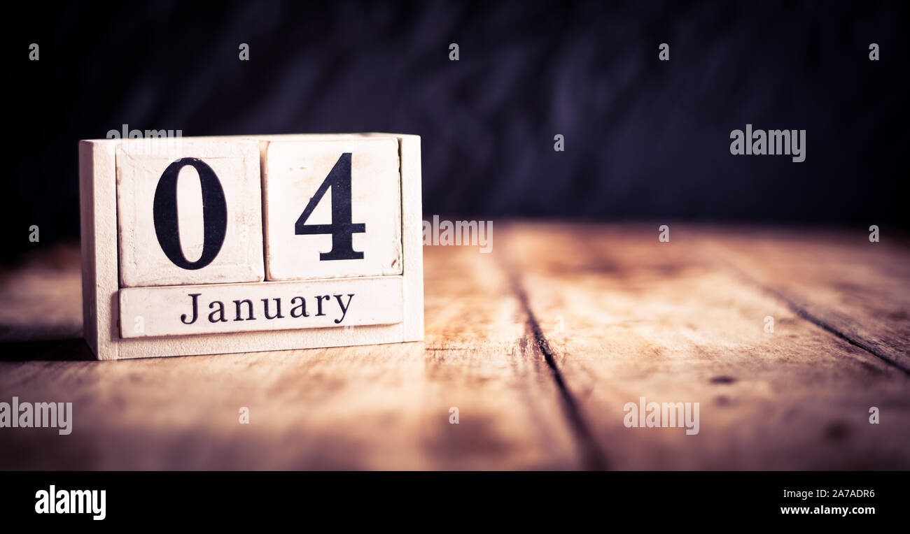 January 4th, 4 January, Forth of January, calendar month - date or anniversary or birthday Stock Photo - Alamy
