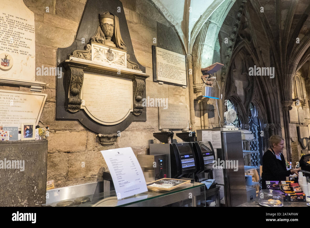 Cafe,at,Hereford Cathedral,Hereford,Cathedral,county,town,in,England,English,near,Wales,Welsh,Border,Herefordshire,UK,GB,Britain,British Stock Photo