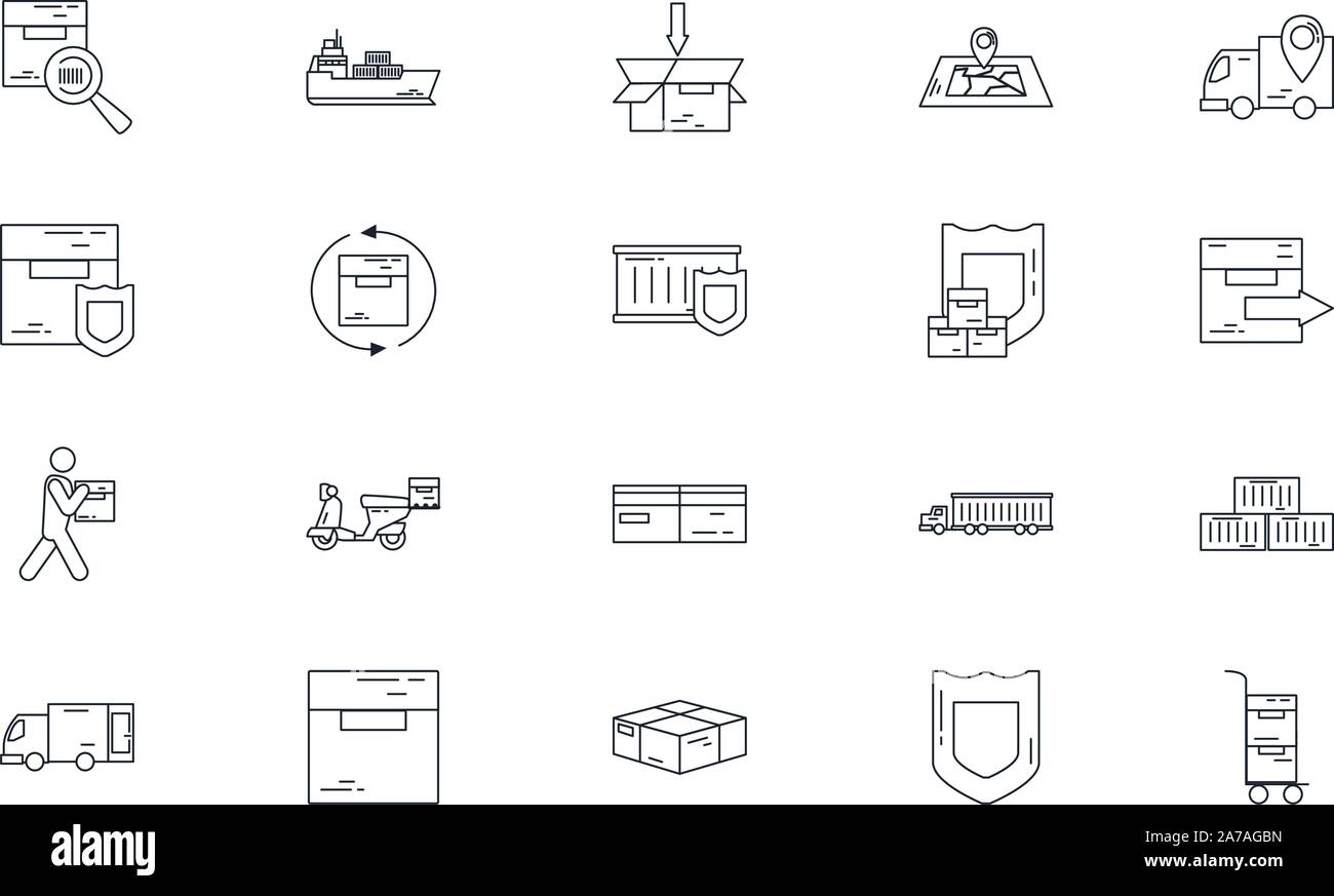 Icon set design, Delivery shipping logistics transportation ...