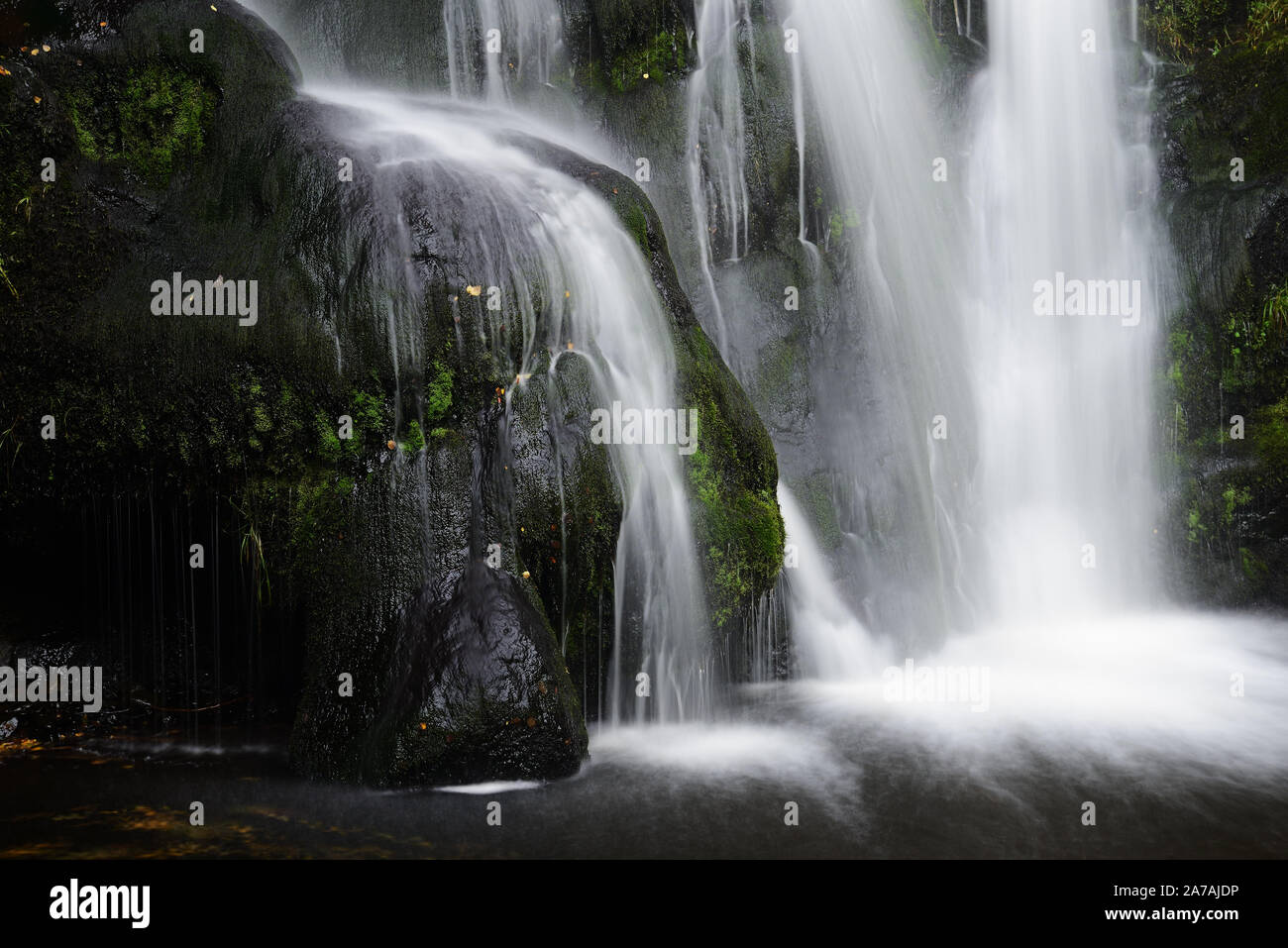 Waterfall at Valley of Desolation, Yorkshire Dales Stock Photo