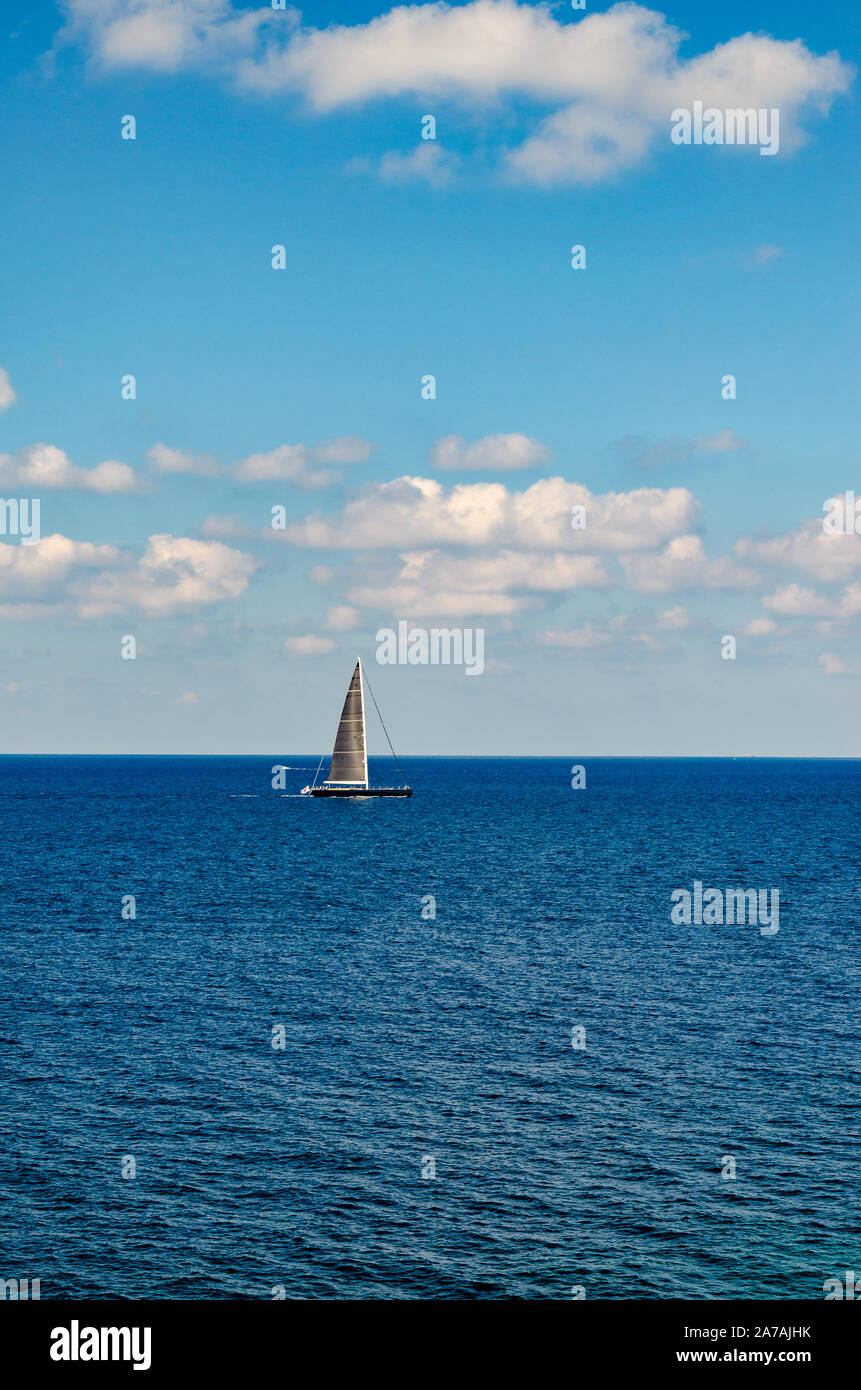 Sailing near Valletta in Malta Stock Photo