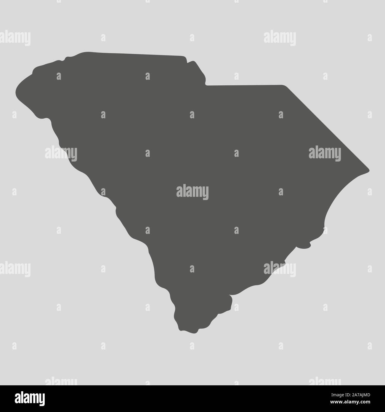 Black map of the State of South Carolina vector illustration. Simple