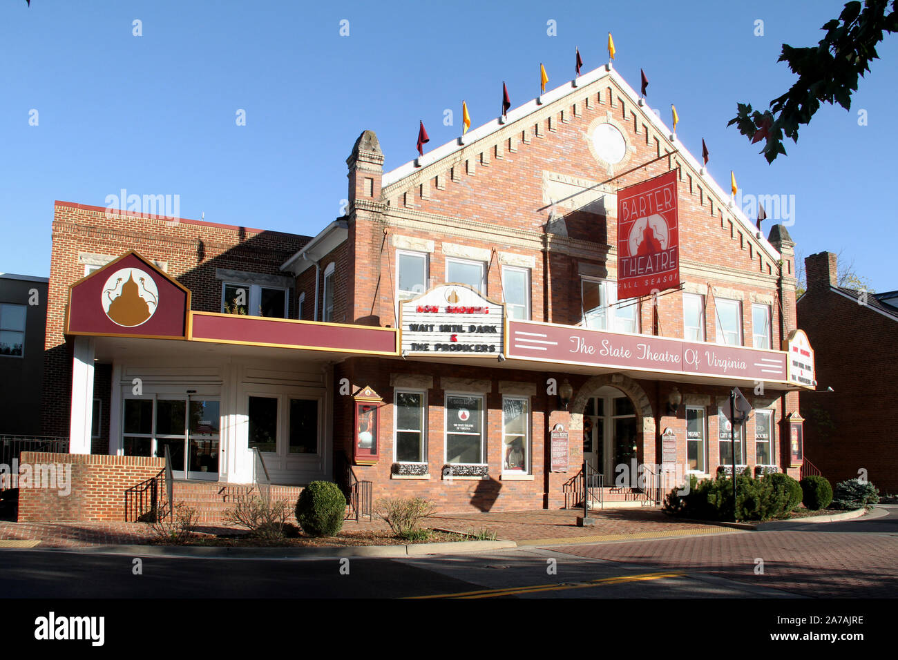 The historical Barter Theatre in downtown Abingdon, VA, USA Stock Photo