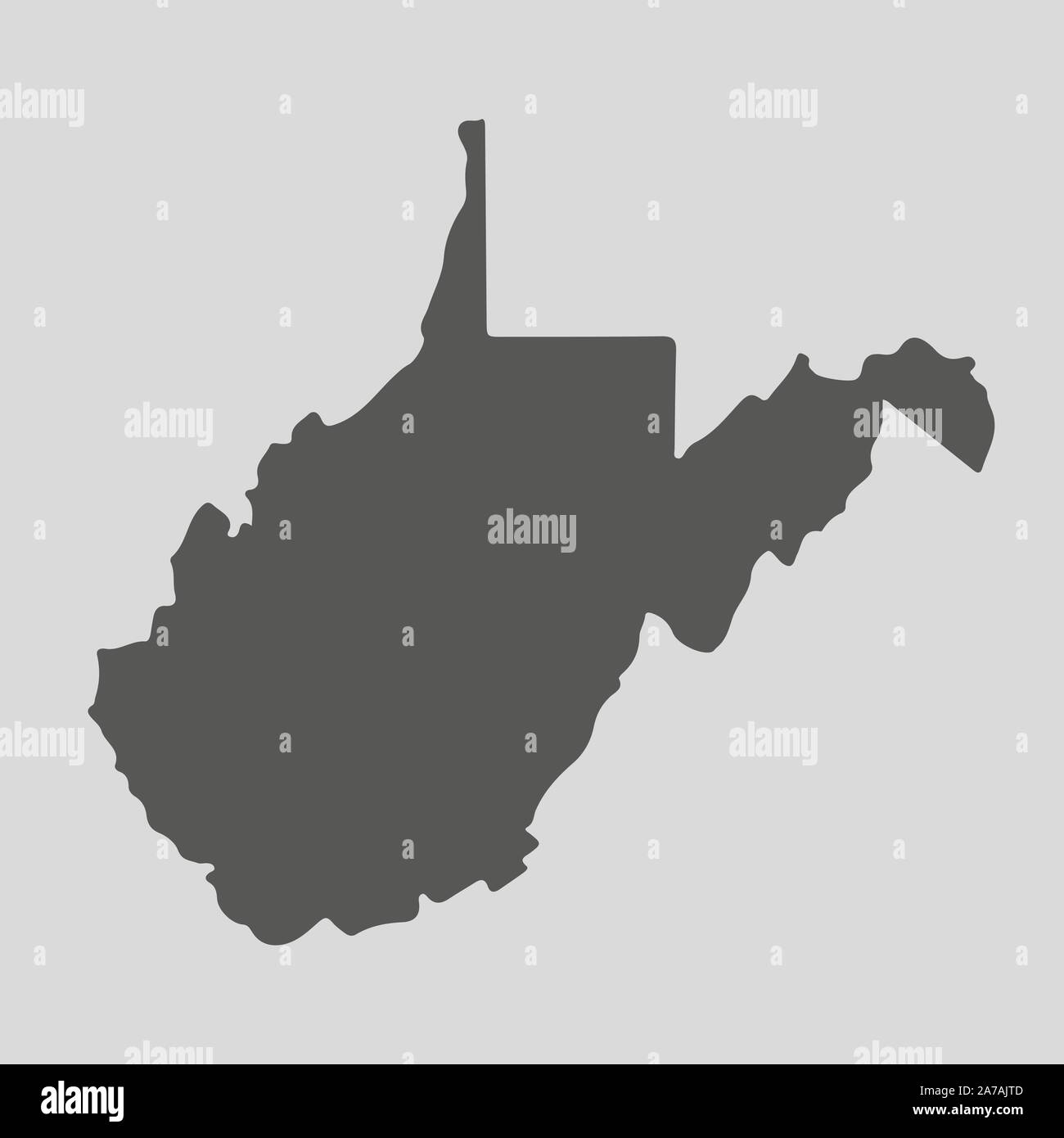 Black map of the State of West Virginia vector illustration. Simple