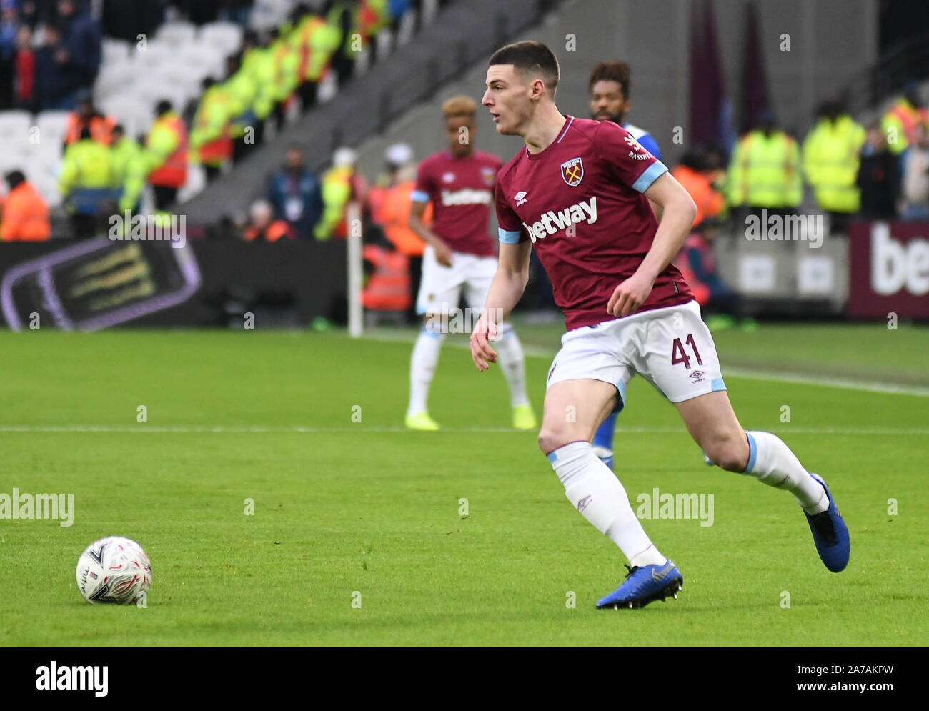 LONDON, ENGLAND - JANUARY 5, 2019: pictured during the 2018/19 FA Cup Round 3 game between West Ham United and Birmingham City FC at London Stadium. Stock Photo