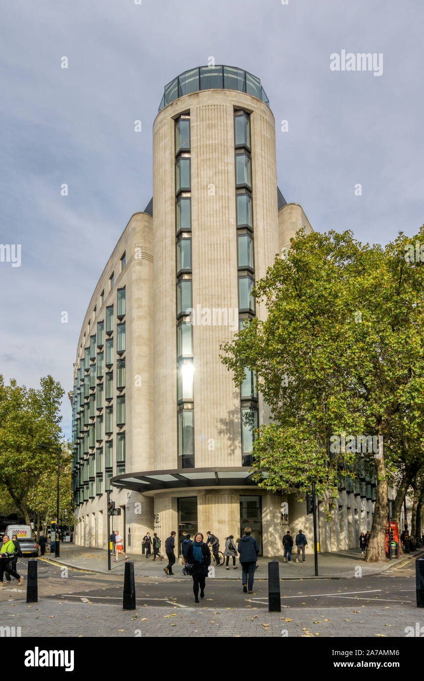 The ME London hotel was designed by Foster + Partners & completed in 2013. It is in the Strand at western end of Aldwych. Stock Photo