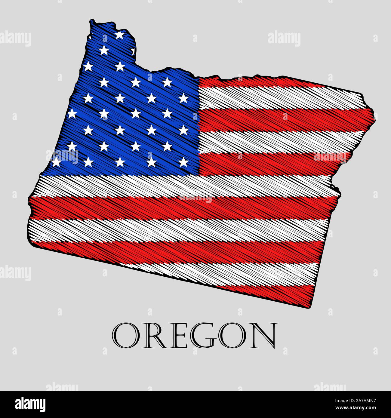 Map of oregon hi-res stock photography and images - Alamy