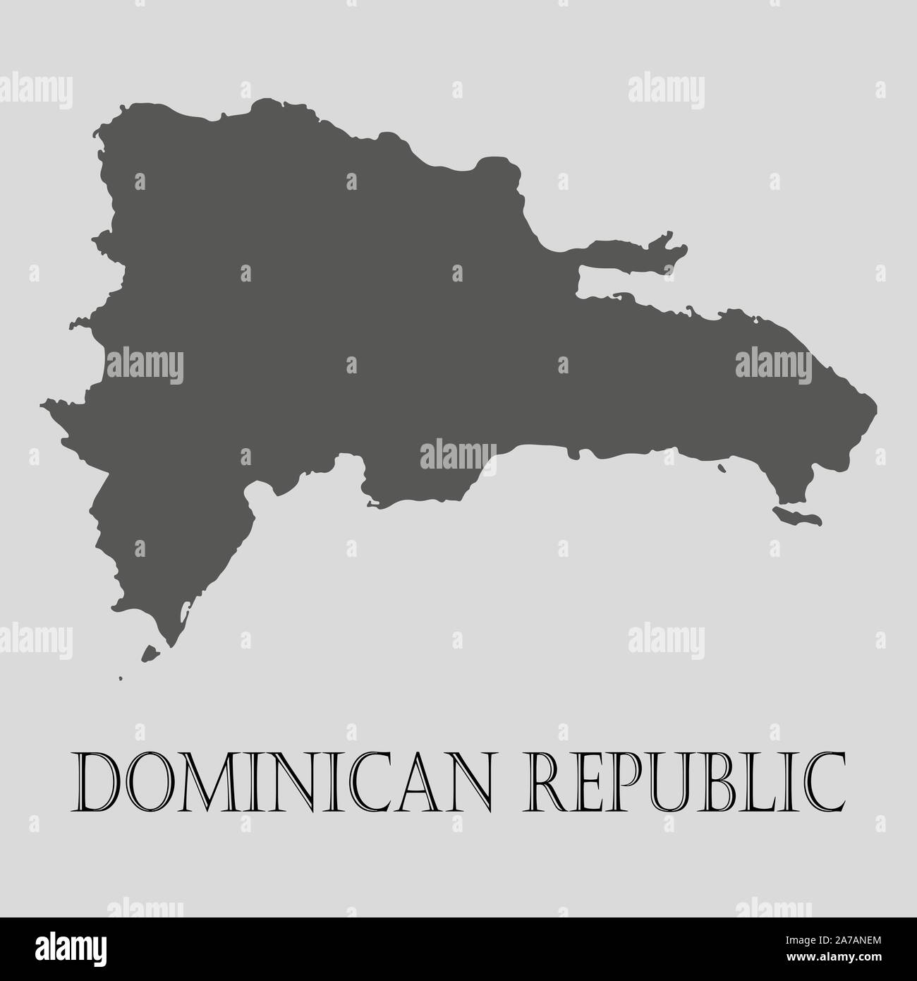 Gray Dominican republic map on light grey background. Gray Dominican