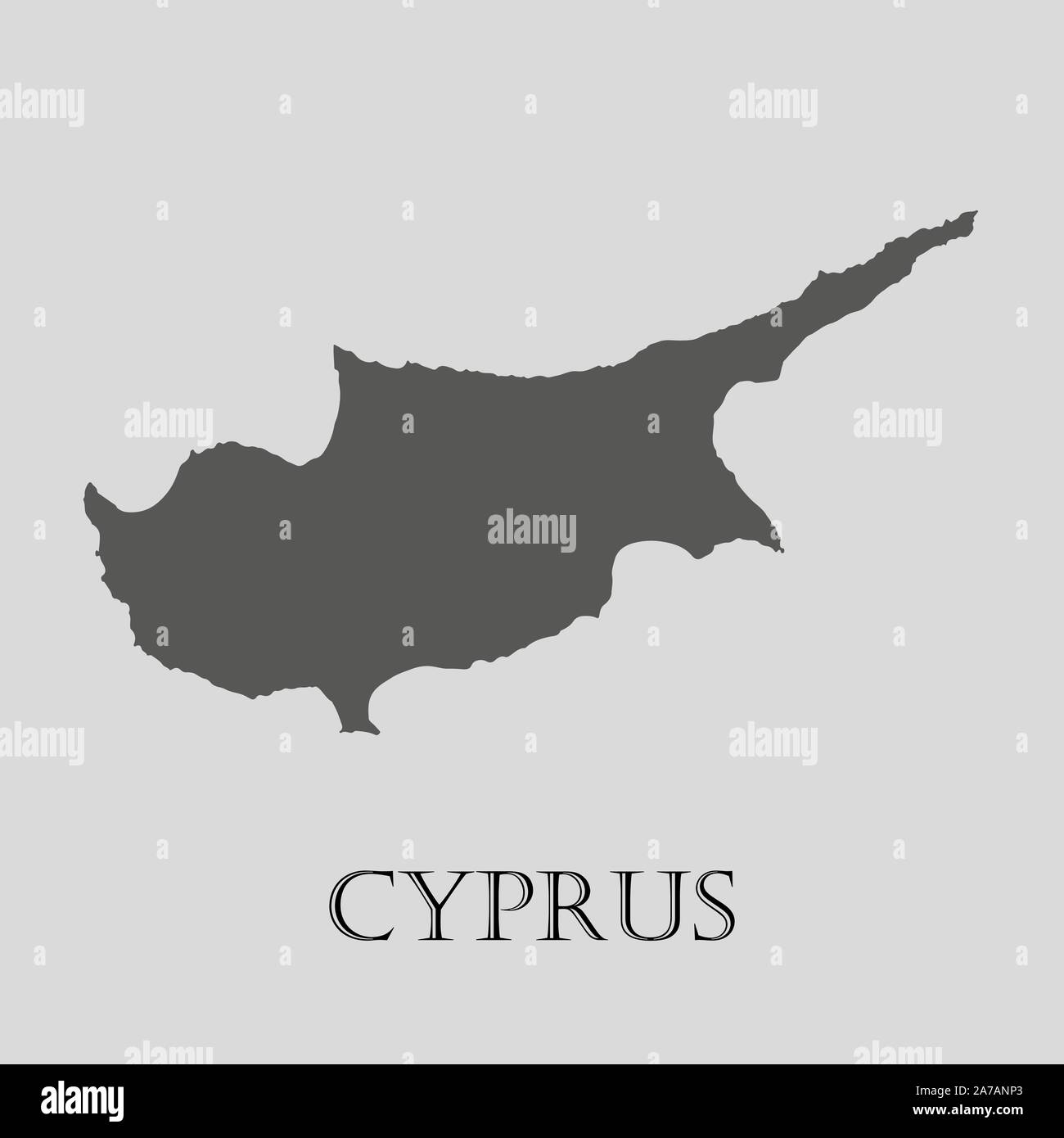Simple Gray Cyprus Map On Light Grey Background Gray Cyprus Map Simple Gray Cyprus Map On Light Grey Background Gray Cyprus Map