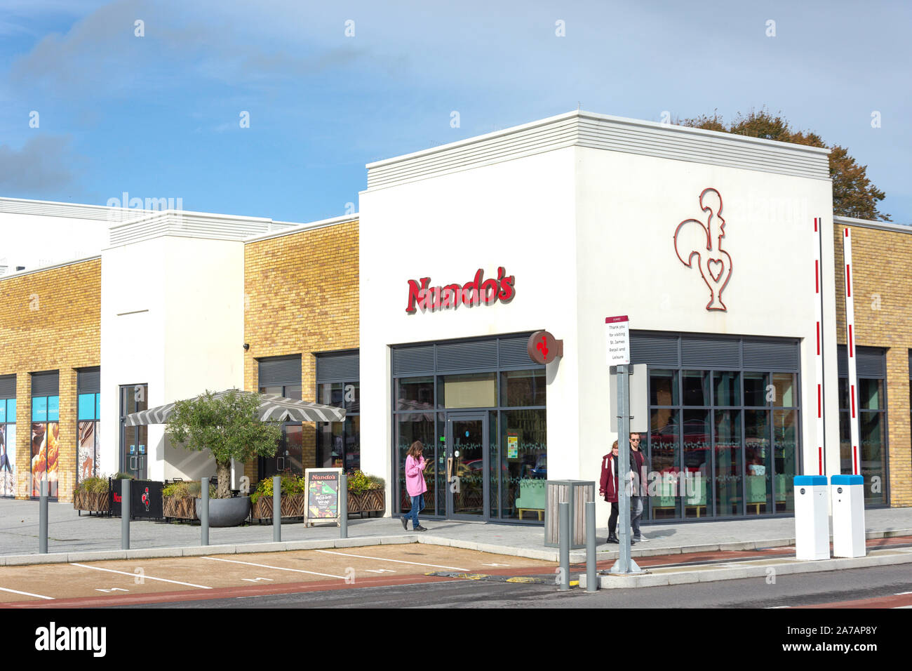 Nando's Dover chain restaurant, St James Retail and Leisure Park, Dover, Kent, England, United Kingdom Stock Photo