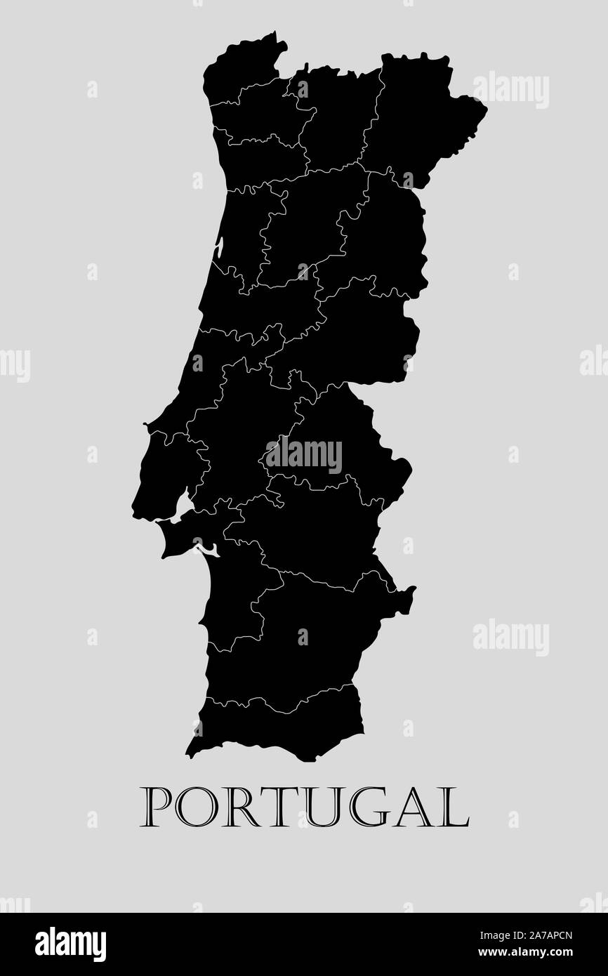 Algarve portugal map grey Royalty Free Vector Image