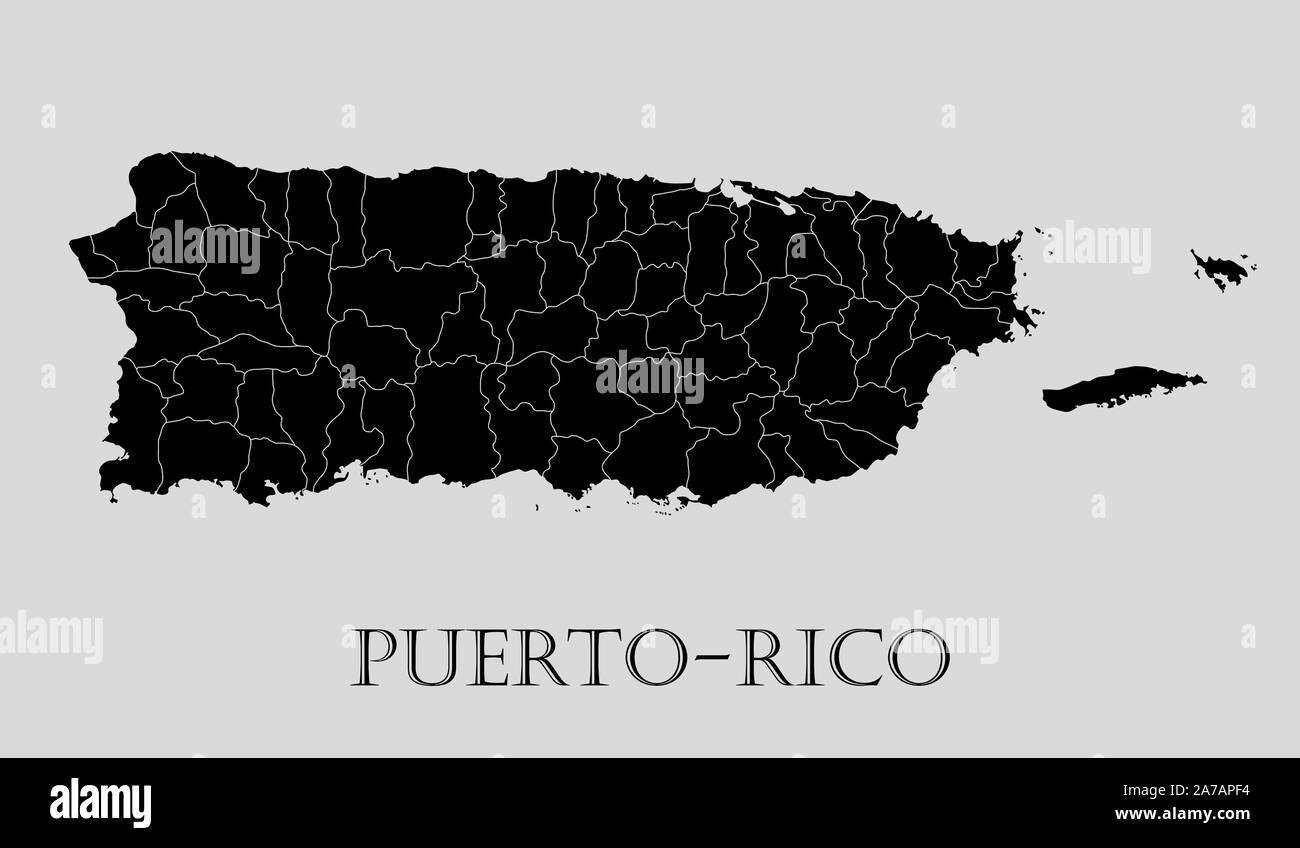 Black Puerto Rico Map On Light Grey Background Black Puerto Rico Map Vector Illustration Stock Vector Image Art Alamy