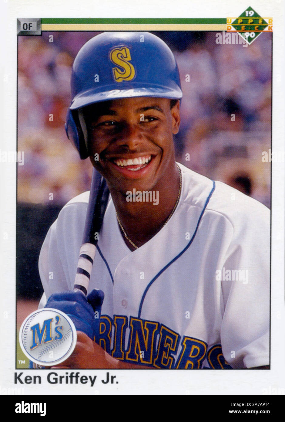 Ken Griffey Jr. 1990 Upper Deck rookie baseball card with the Seattle Mariners. Stock Photo