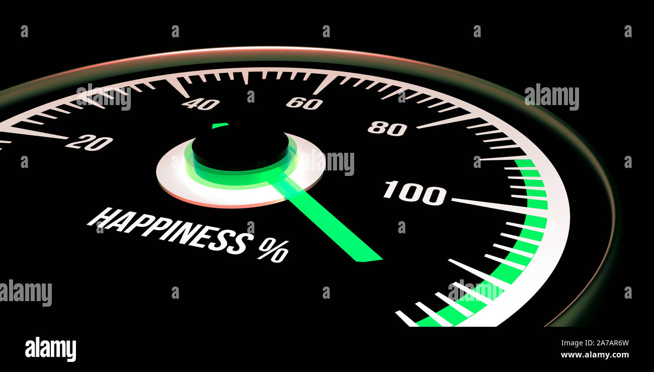 Happiness Indicator on 100 extremely detailed and realistic high