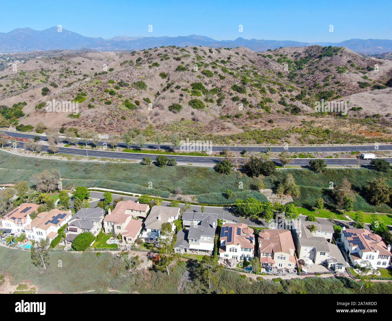 Aerial view of masterplanned community and censusdesignated Ladera