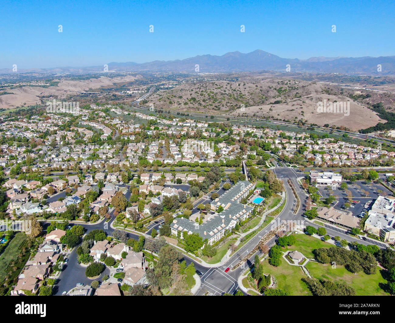 Aerial view of masterplanned community and censusdesignated Ladera