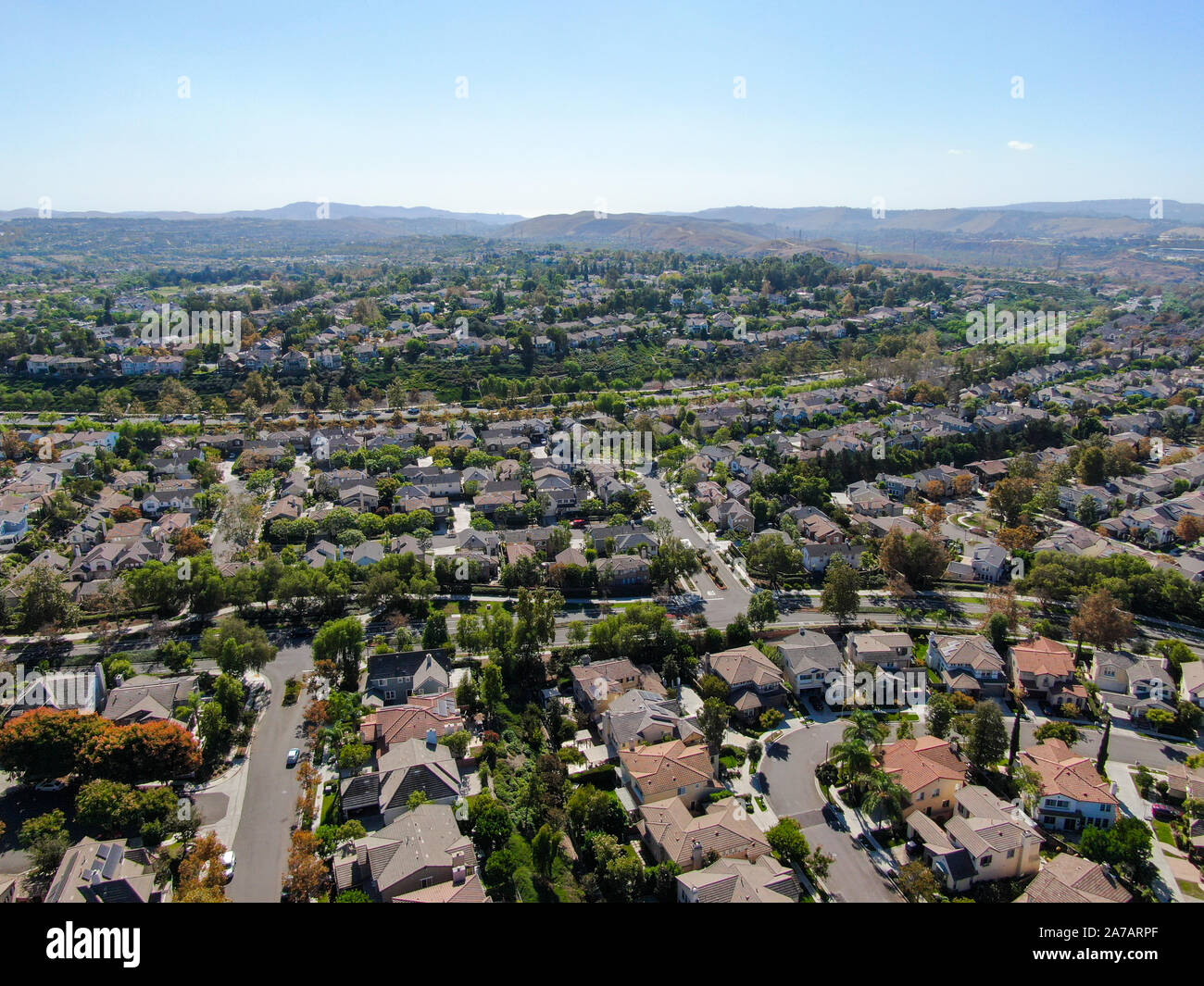 Aerial view of masterplanned community and censusdesignated Ladera