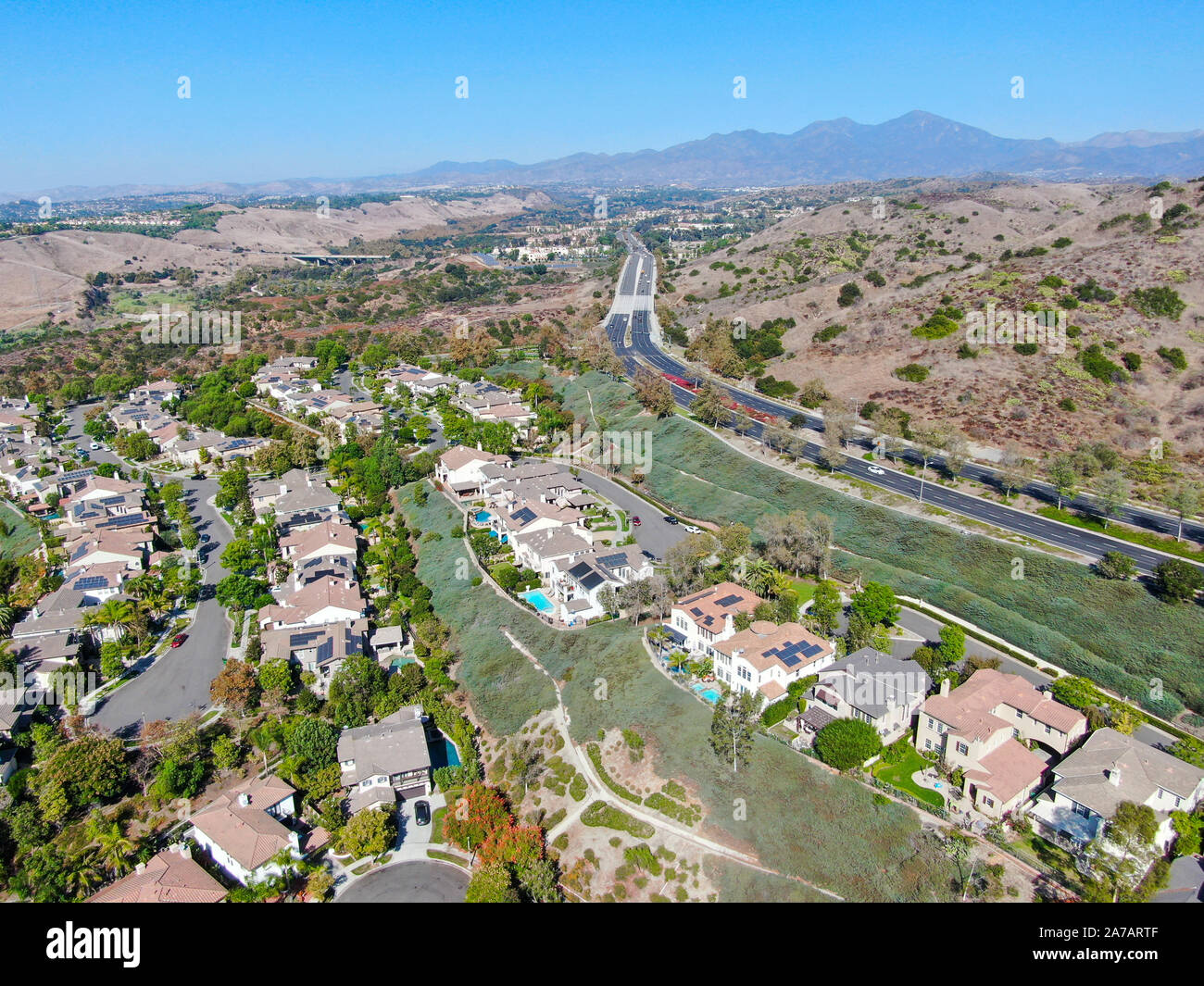 Aerial view of masterplanned community and censusdesignated Ladera