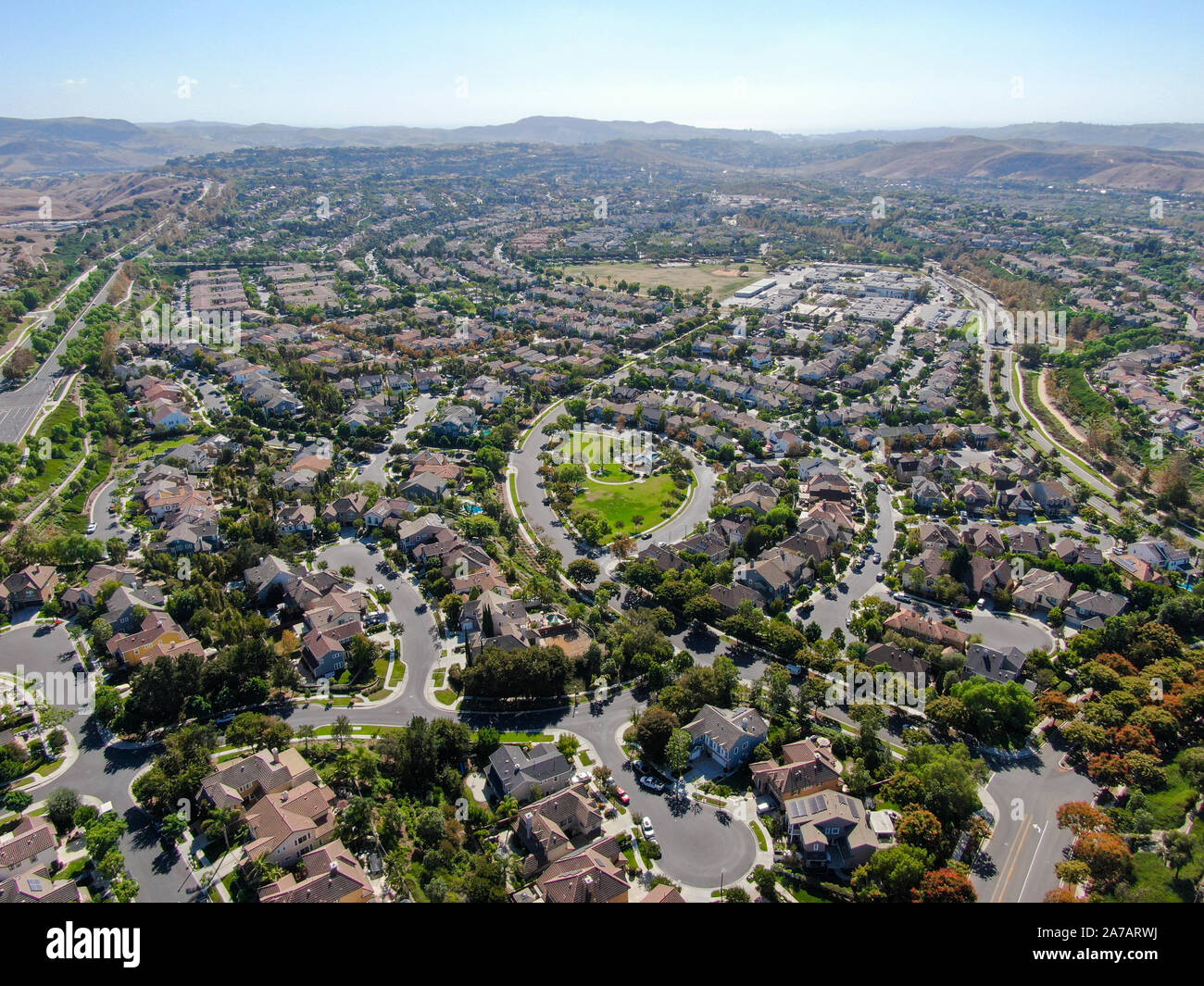 Aerial view of masterplanned community and censusdesignated Ladera