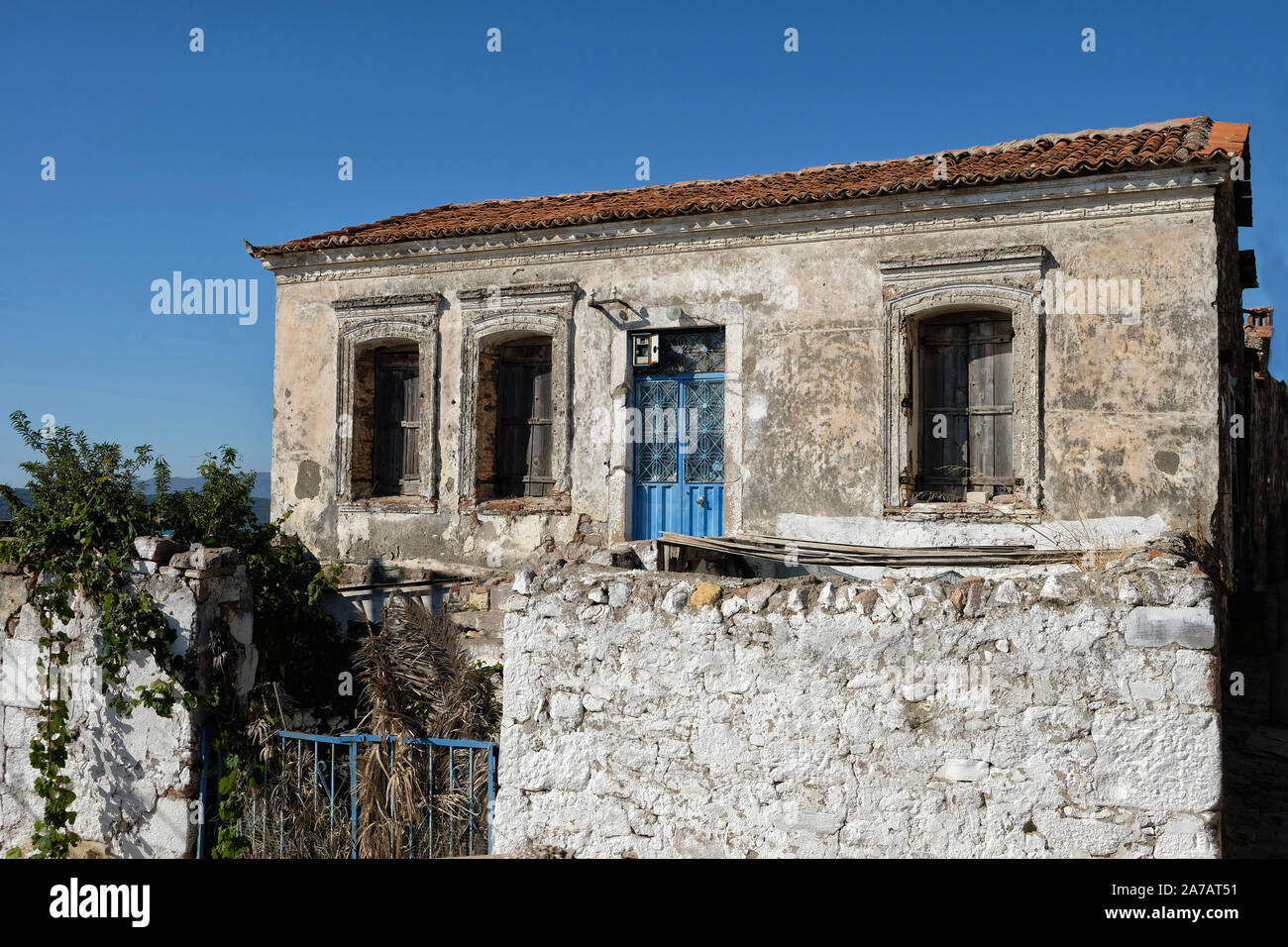 Historical stone house in Cesme district of Izmir. Stock Photo