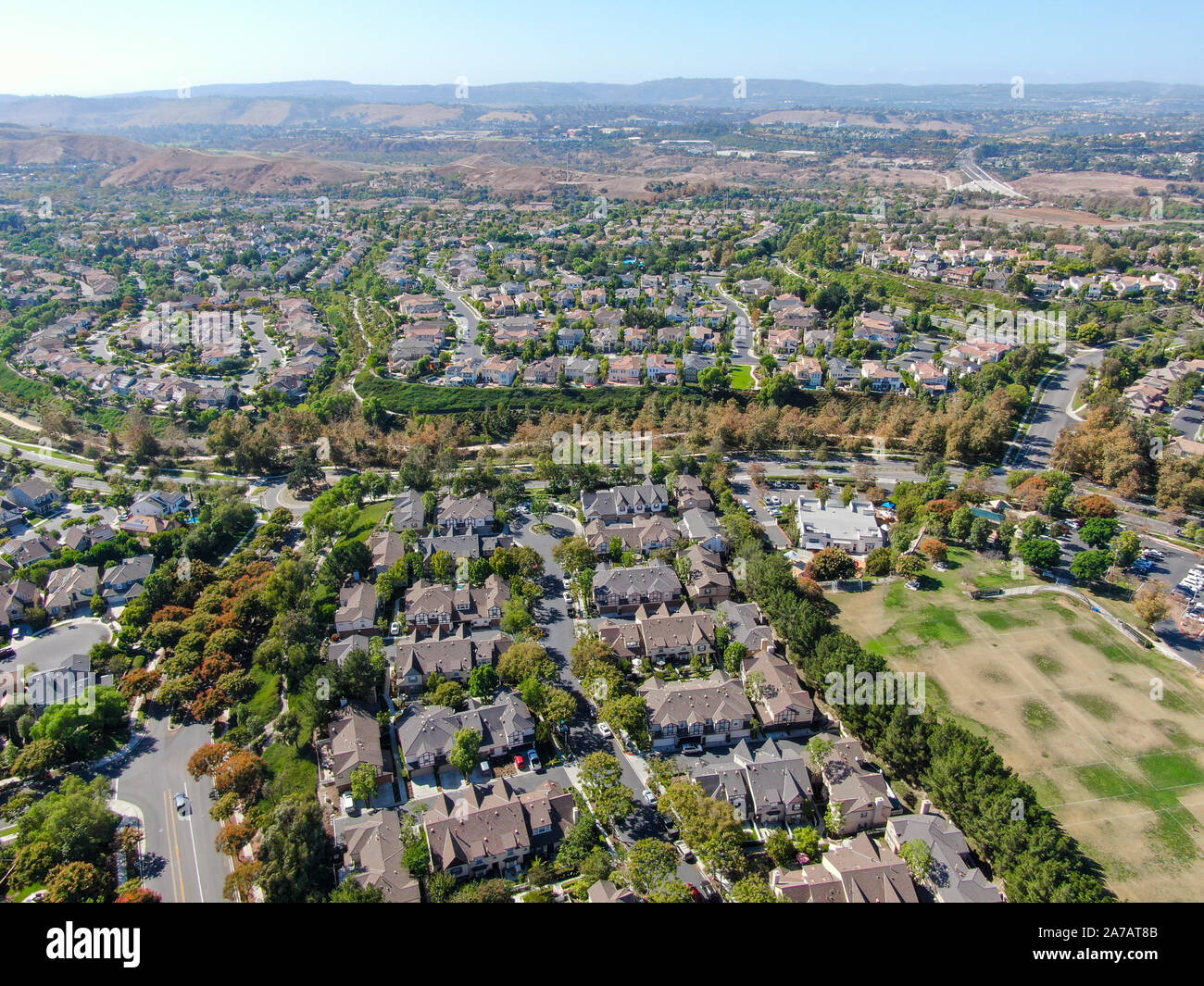 Aerial view of masterplanned community and censusdesignated Ladera