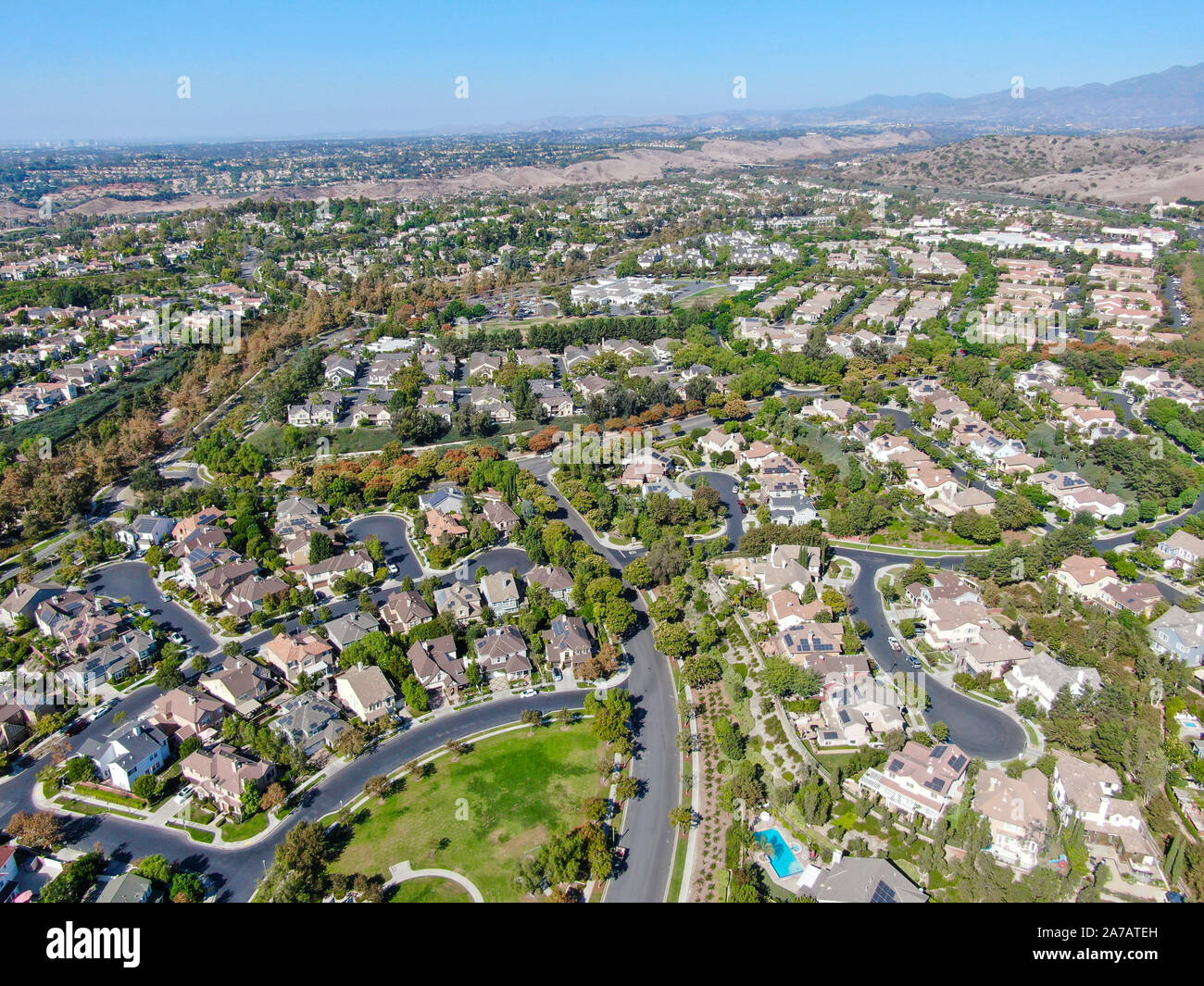 Aerial view of masterplanned community and censusdesignated Ladera