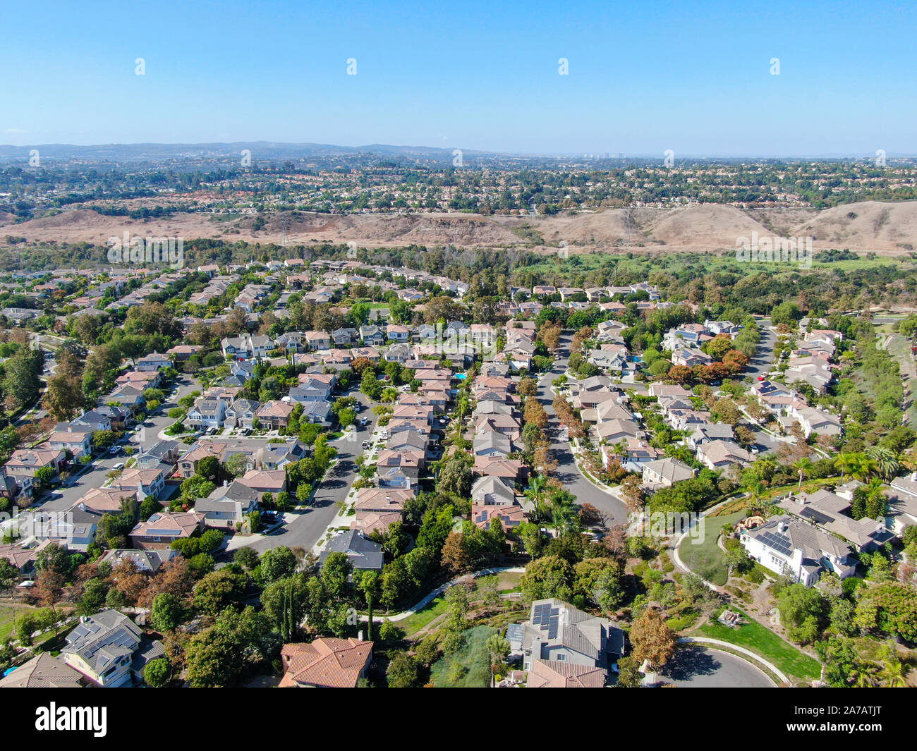 Aerial view of masterplanned community and censusdesignated Ladera