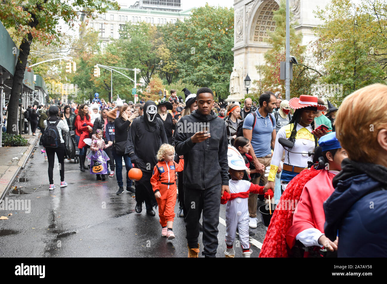 New York, United States. 31st Oct, 2019. Hundreds of children