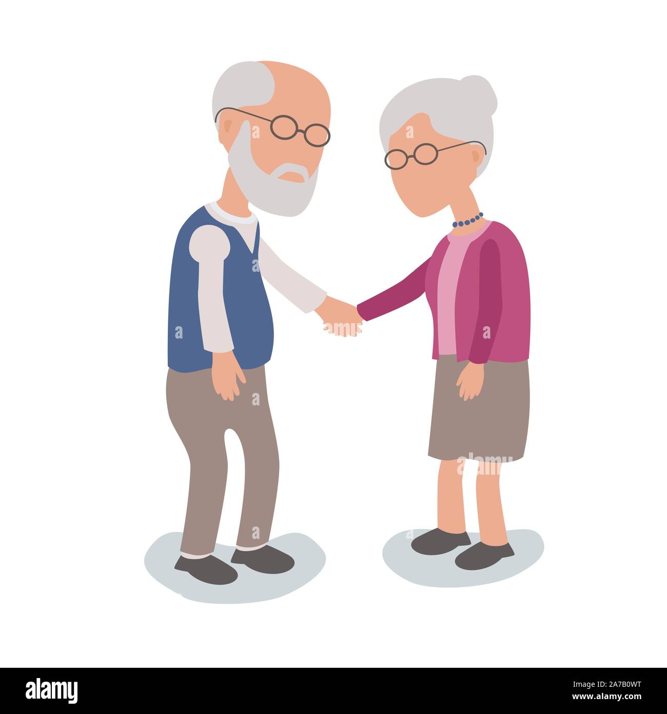 Old married couple holding hands Stock Vector Images - Alamy