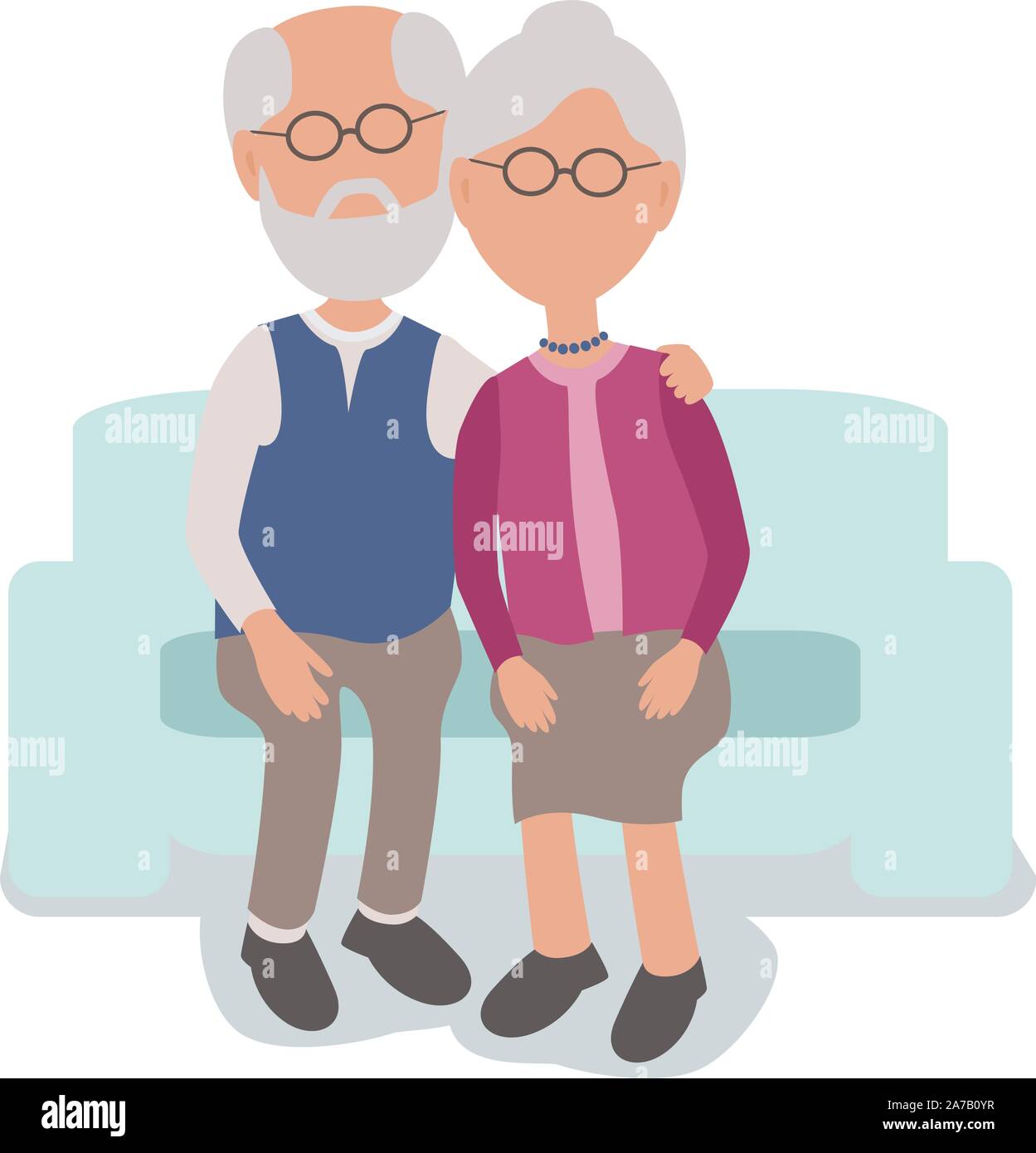 Family On Couch Stock Vector Images Alamy