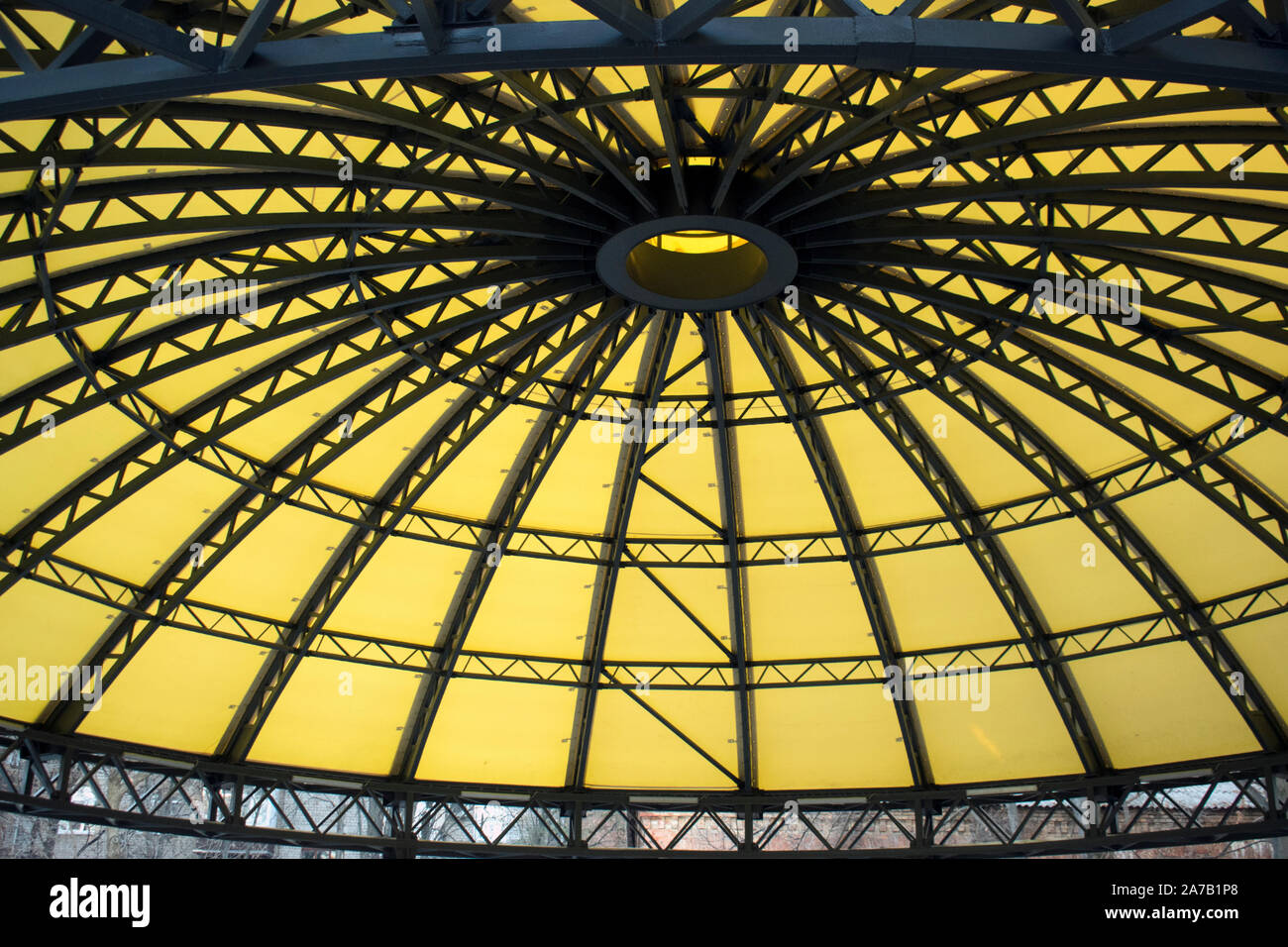 Dome Roof Construction Of Iron And Plastic For The Background The