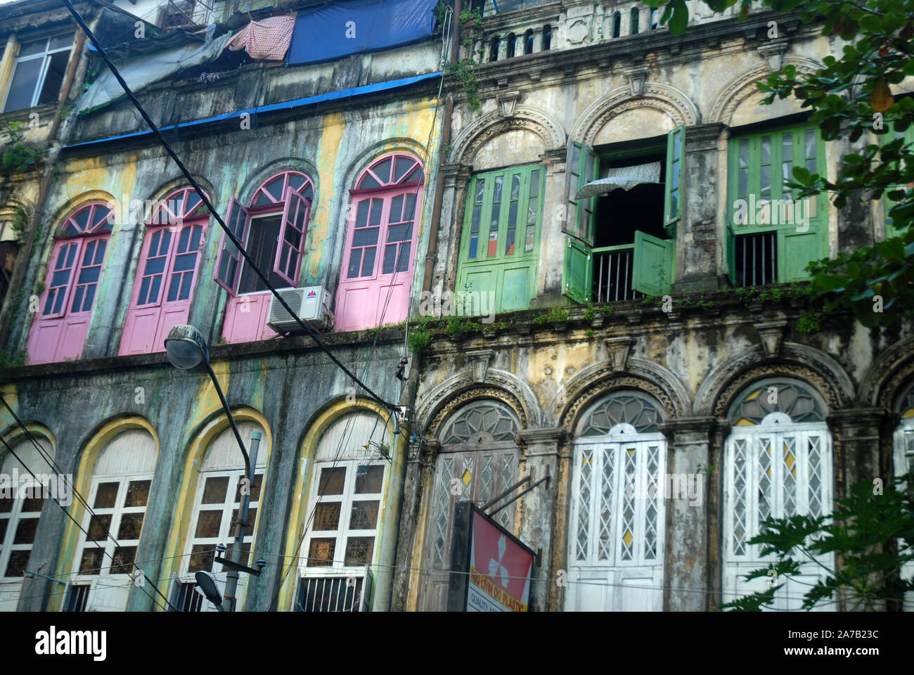 Exterior of apartments, Yangon, Myanmar, Asia Stock Photo Alamy