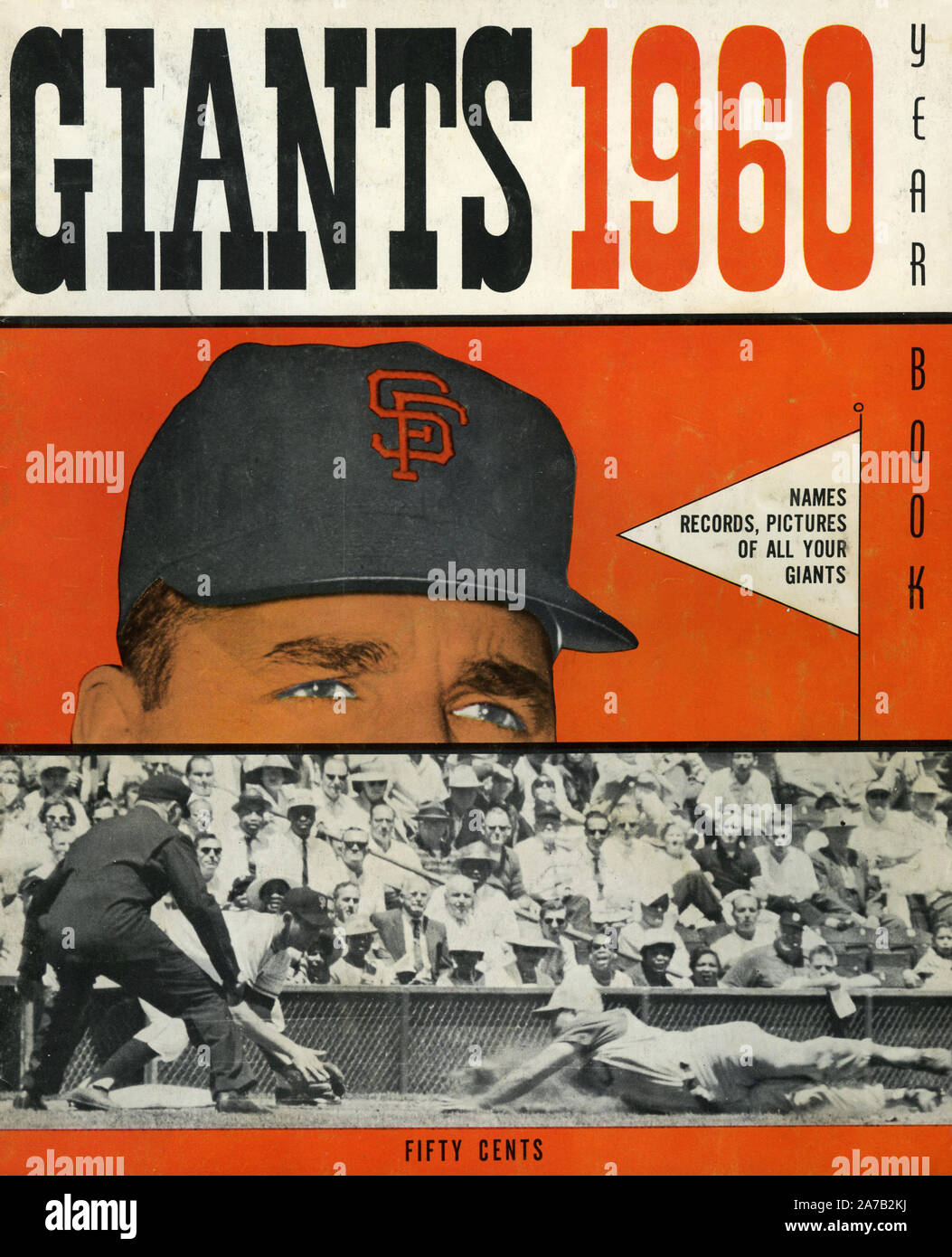 The cover of the San Francisco Giants baseball team 1960 yearbook. Stock Photo