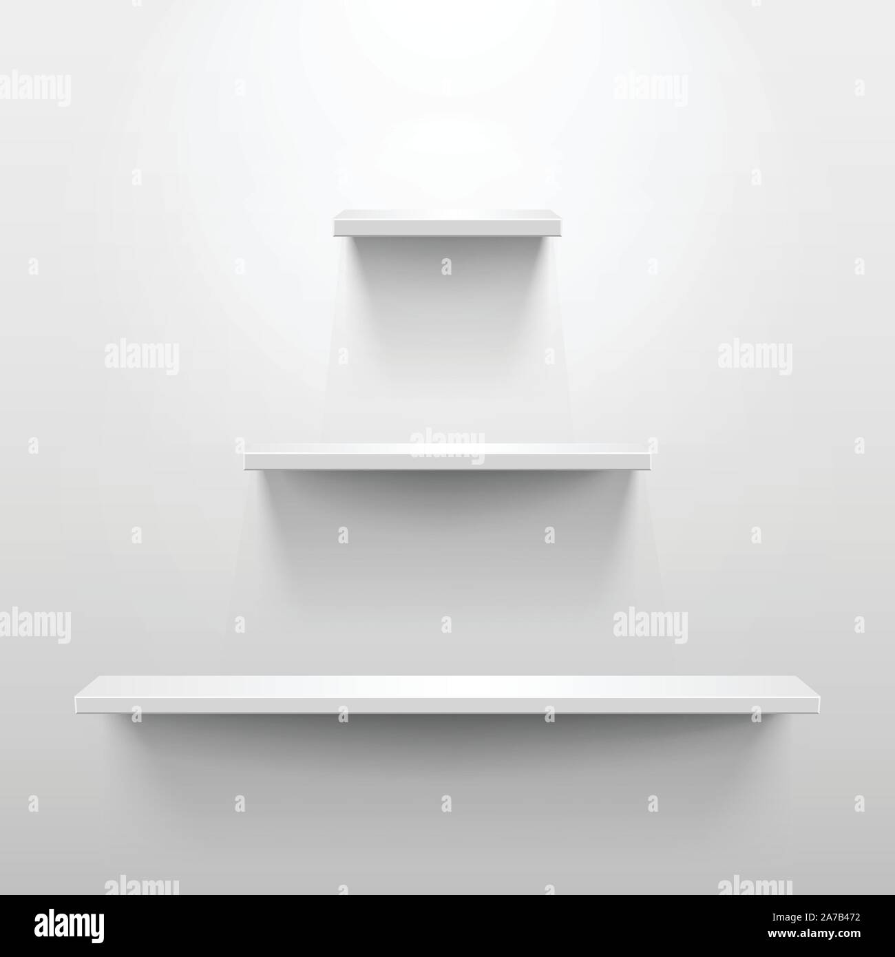 Three shelves with shadow in empty white room Stock Vector Image & Art ...