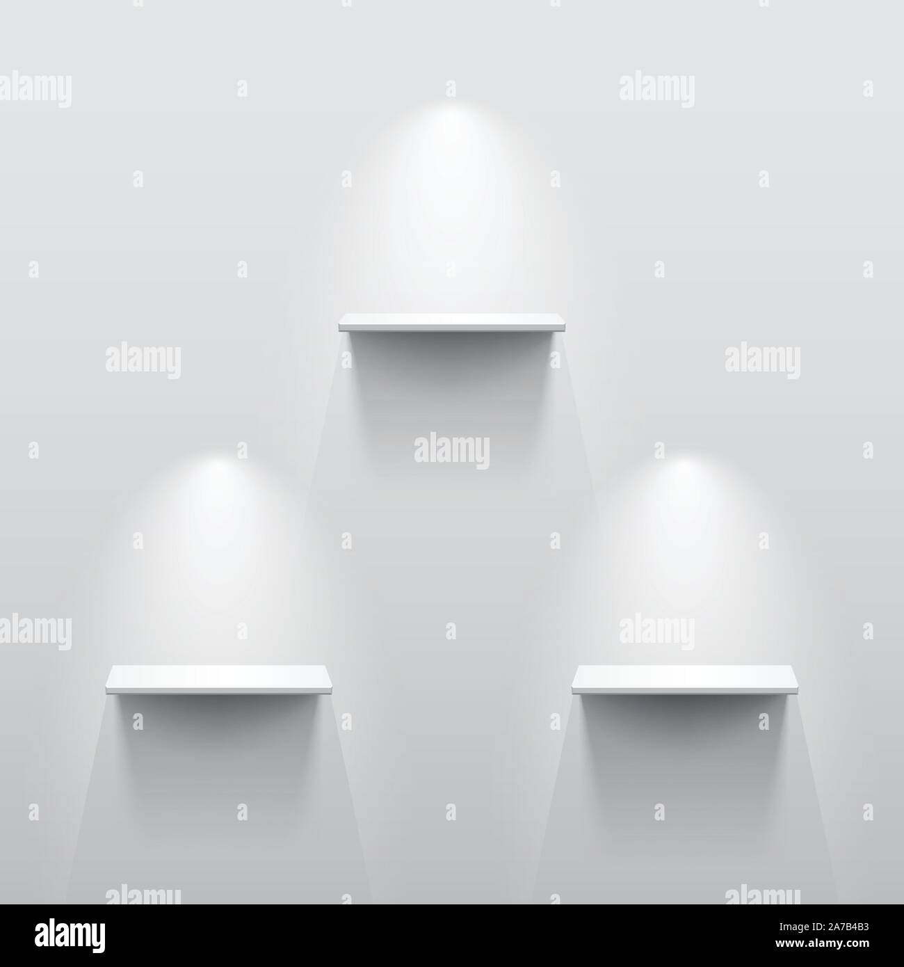 Three shelves with shadow in empty white room Stock Vector Image & Art ...