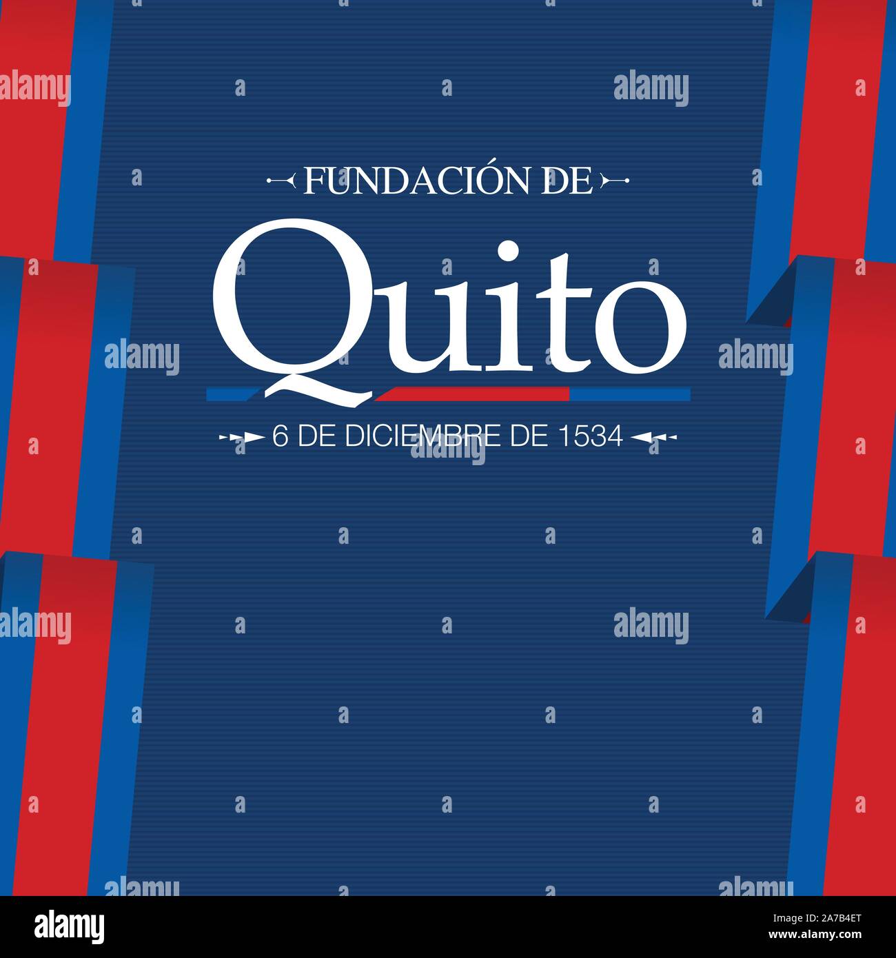 FUNDACION DE QUITO Greeting card FOUNDATION OF QUITO in Spanish