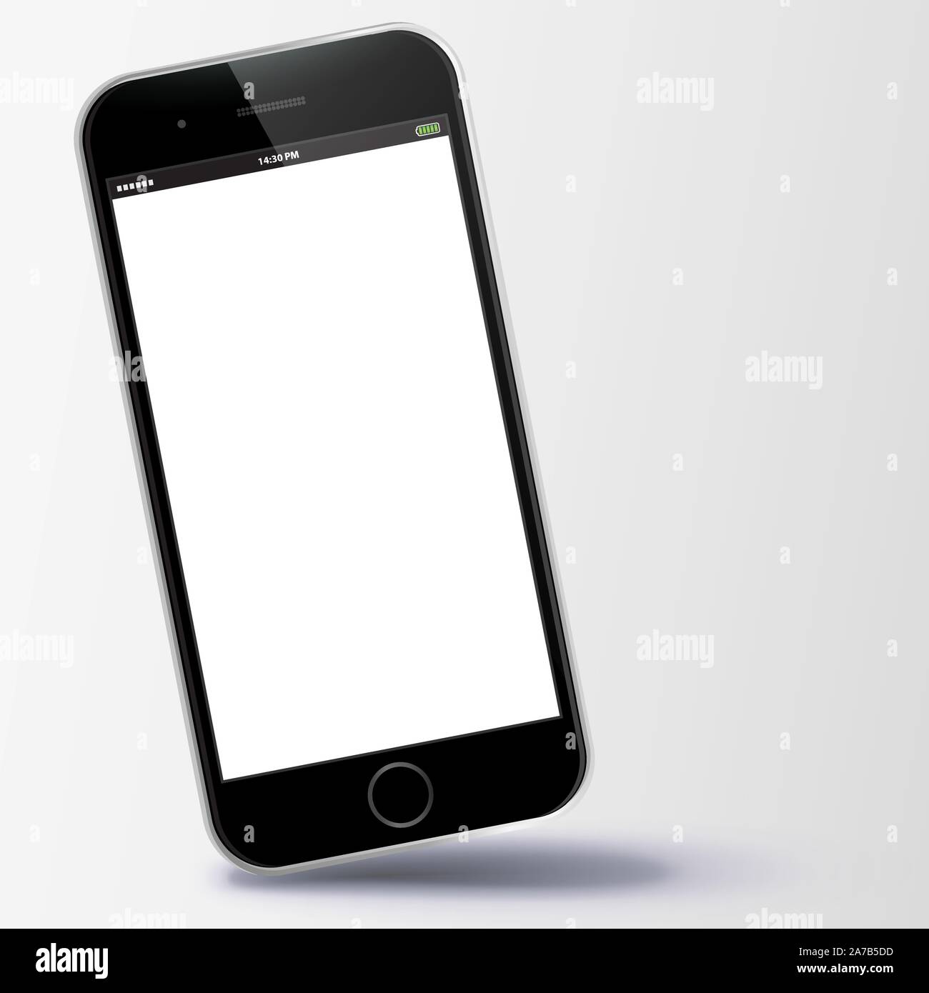 Black Smart Phone Vector Illustration With Blank Screen Stock Vector ...