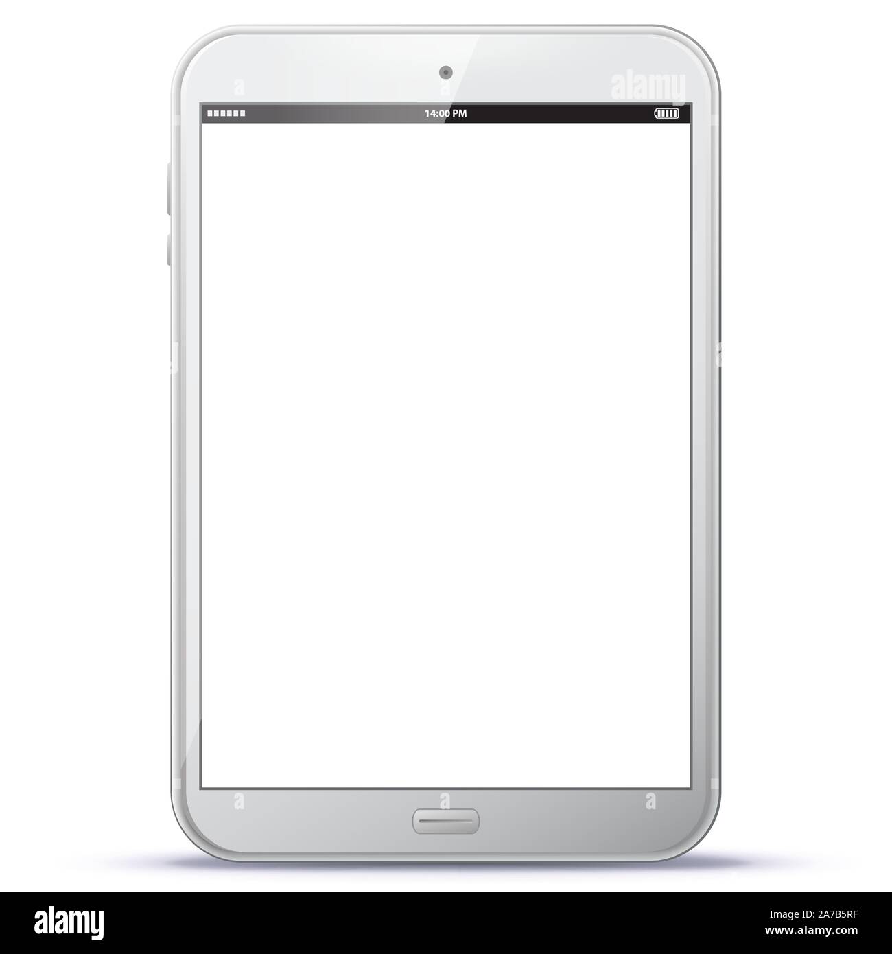 White Tablet Computer With White Screen Vector Illustration Stock Vector