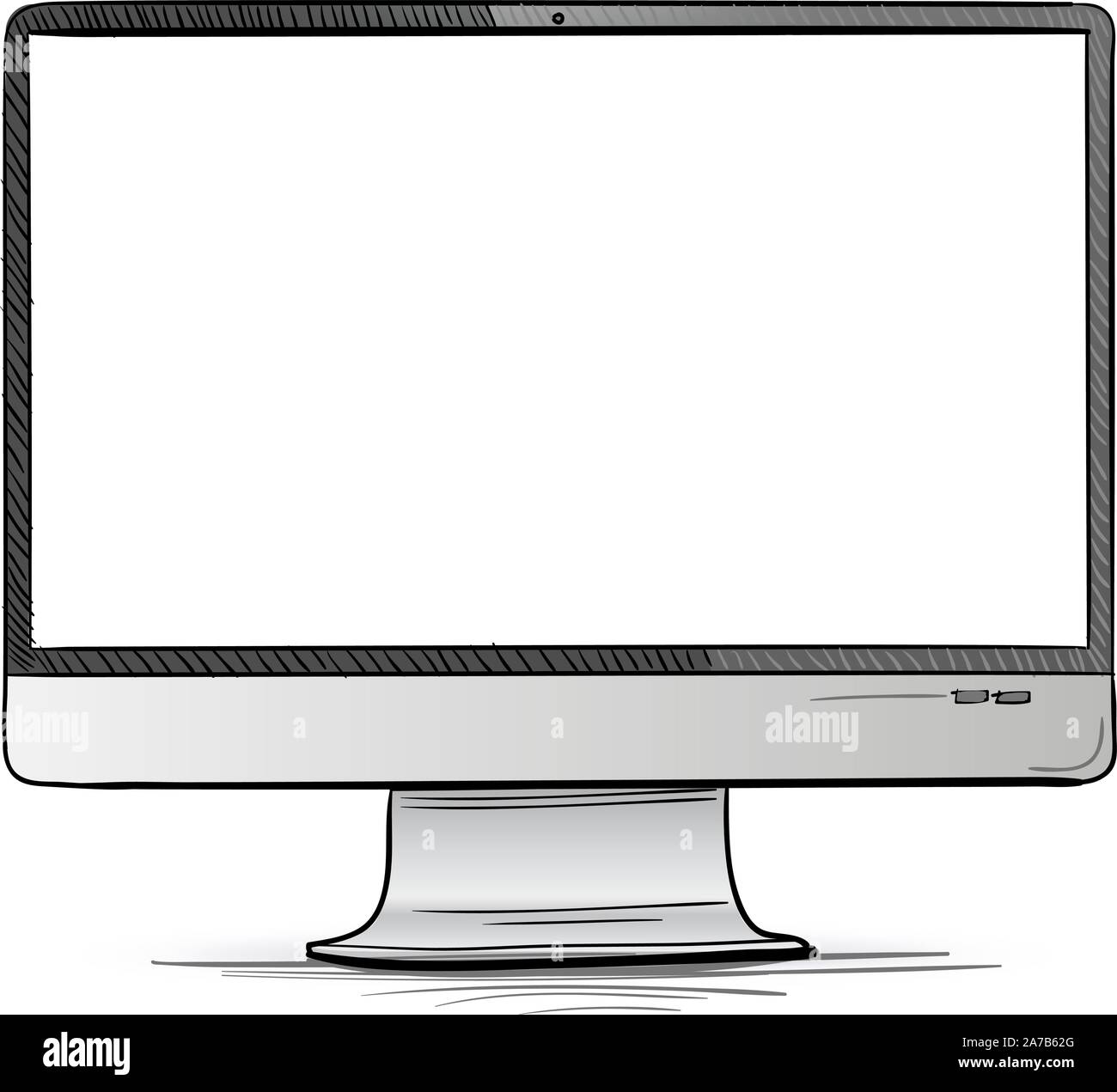 Computer Screen Hand Drawn Vector Illustration Stock Vector Image & Art
