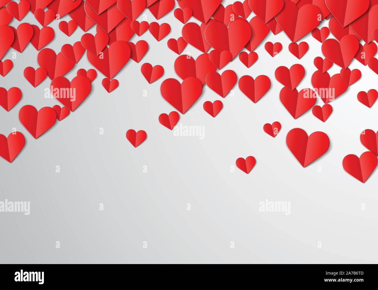 Valentines Day card with cut paper hearts Stock Vector Image & Art - Alamy