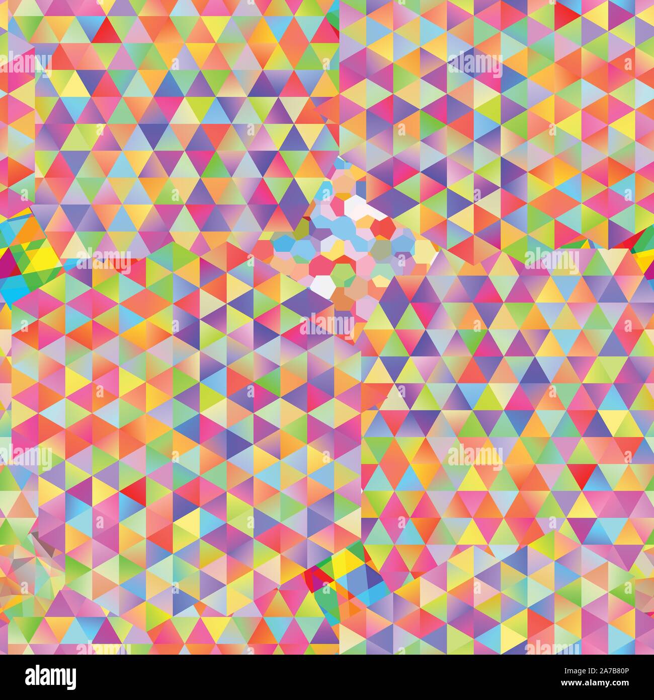 Seamless pattern with gainbow colored glitch styled bright messy shapes Stock Vector