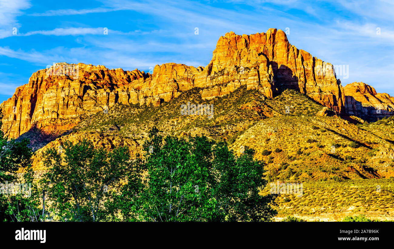 Sunset over Canaan Mountain just south of Zion National Park in Utah, USA Stock Photo