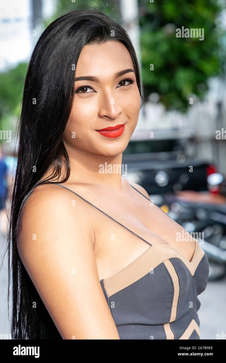 Thai ladyboy posing in Pattaya, Chon